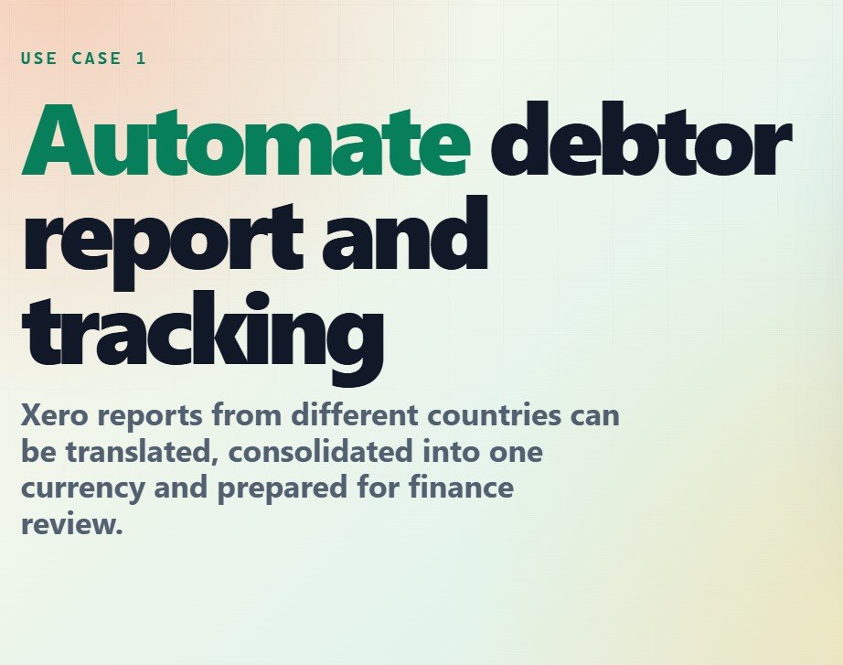 Automate debtor report and tracking