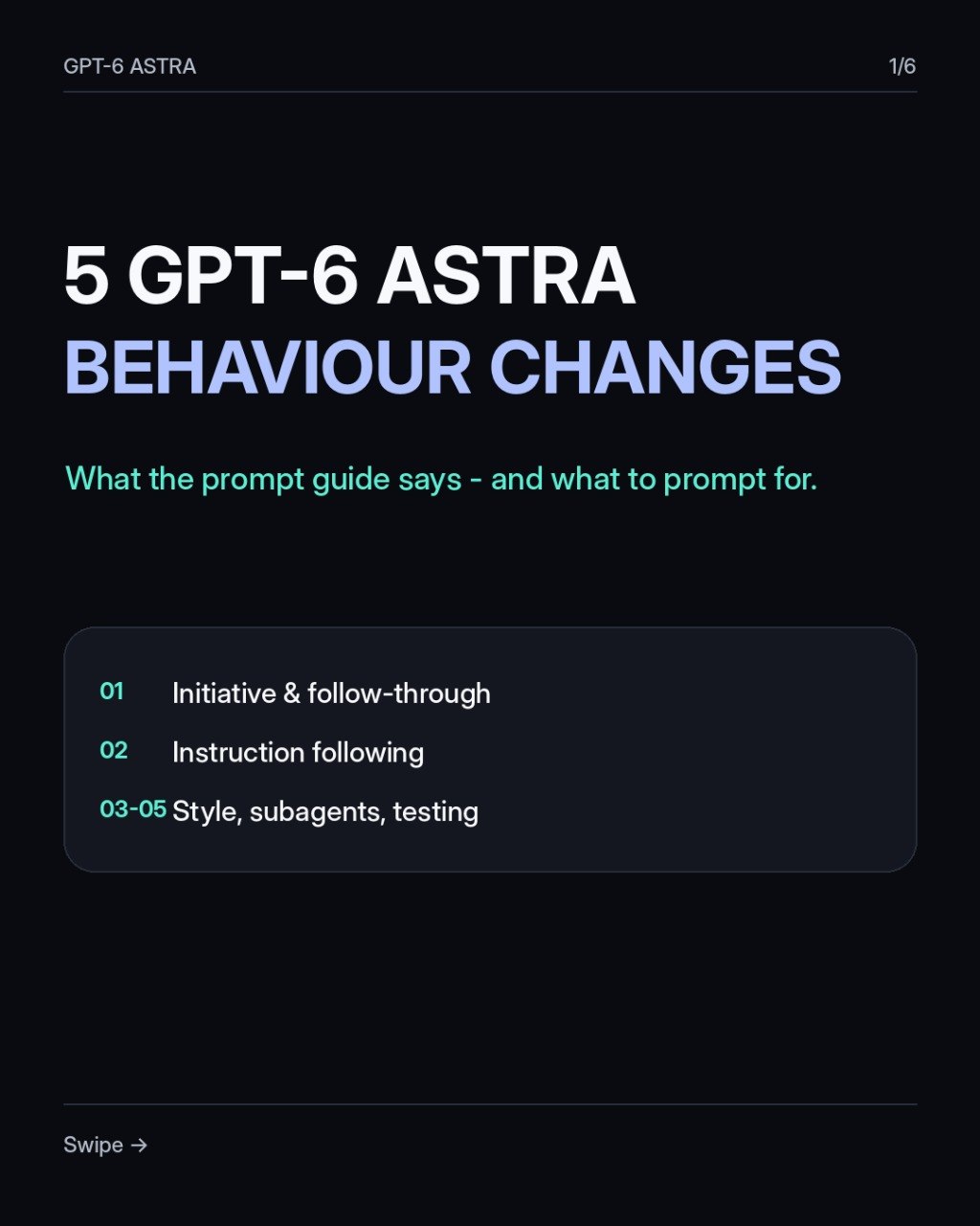 5 GPT-6 Astra behaviour changes